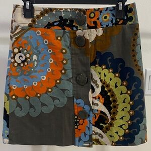 J. Crew Colorful Button-Front Mini Skirt